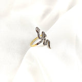 Bague Plaqué Or Serpent avec Zircons