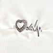 Bague en argent 925 battement de cœur et cœur zircon – Amour vibrant