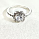 Bague en argent 925 sertie zircon carré – Élégance pure
