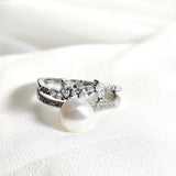 Bague en argent 925 perle et zircons – Élégance royale