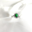 Bague en argent 925 pierre verte ovale et zircons – Élégance Royale