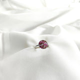 Bague en argent 925 “Galaxie Rose” – Pavée de zircons multicolores
