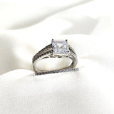 Bague en argent 925 “Royale Éternité” – Duo serti d’un zircon carré étincelant