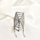 Bague en argent 925 “Toile d’Éclat” – Design arachnéen serti de zircons
