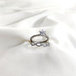 Bague en argent 925 “Éternité Brillante” – Duo d’alliance et solitaire en zircon