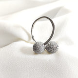Bague en argent 925 “Duo d’Éclat” – Sphères pavées de zircons scintillants