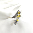 Bague en argent 925 “Flamme Solaire” – Design floral avec zircons jaunes éclatants