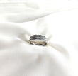 Bague homme en argent anneau texturé double liseré