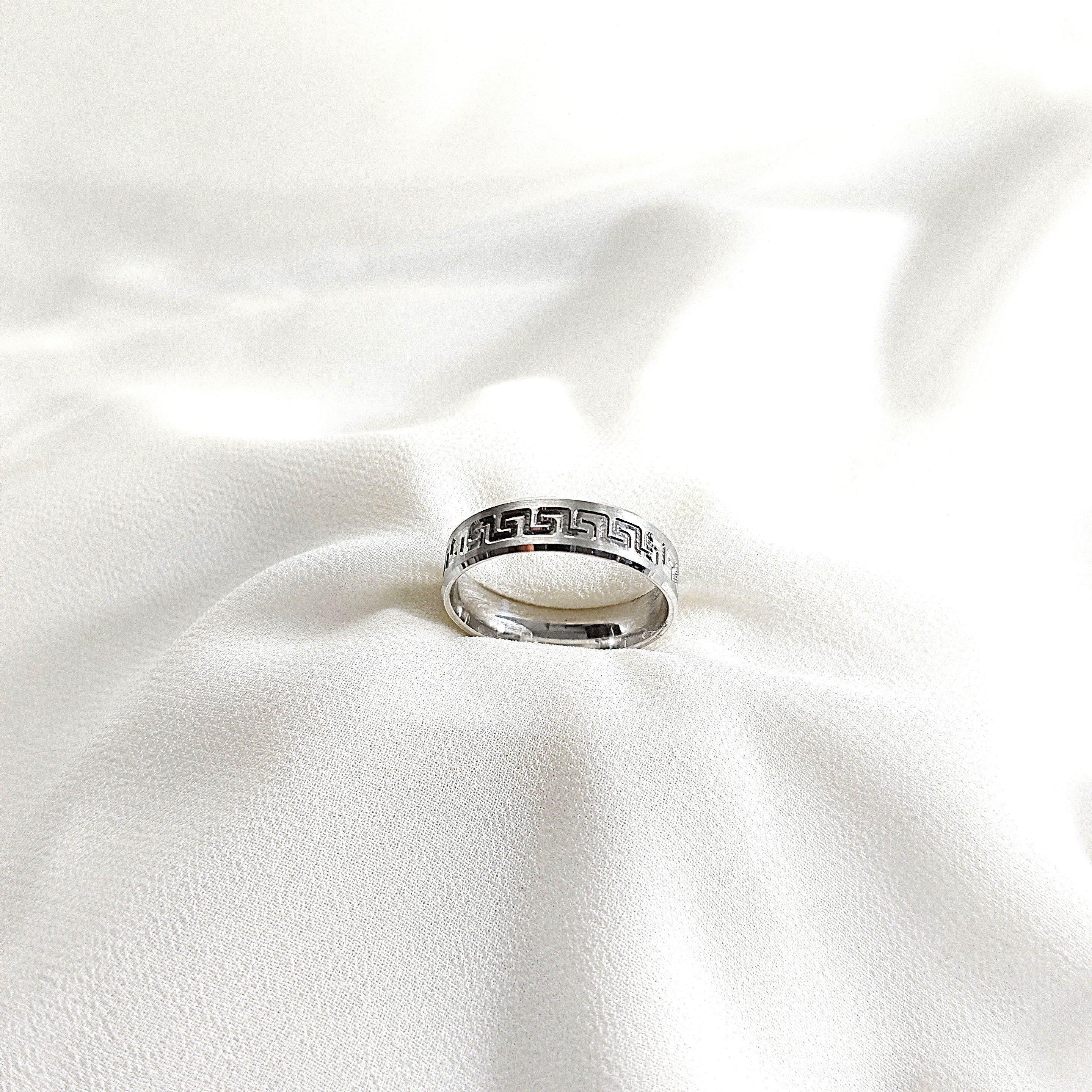 Bague Homme en argent motif grec intemporel