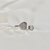 Bague en argent 925 “Duo de Cœurs” – Design ouvert serti de zircons scintillants