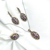 Parure Antique Royale en Argent et Pierres Améthystes