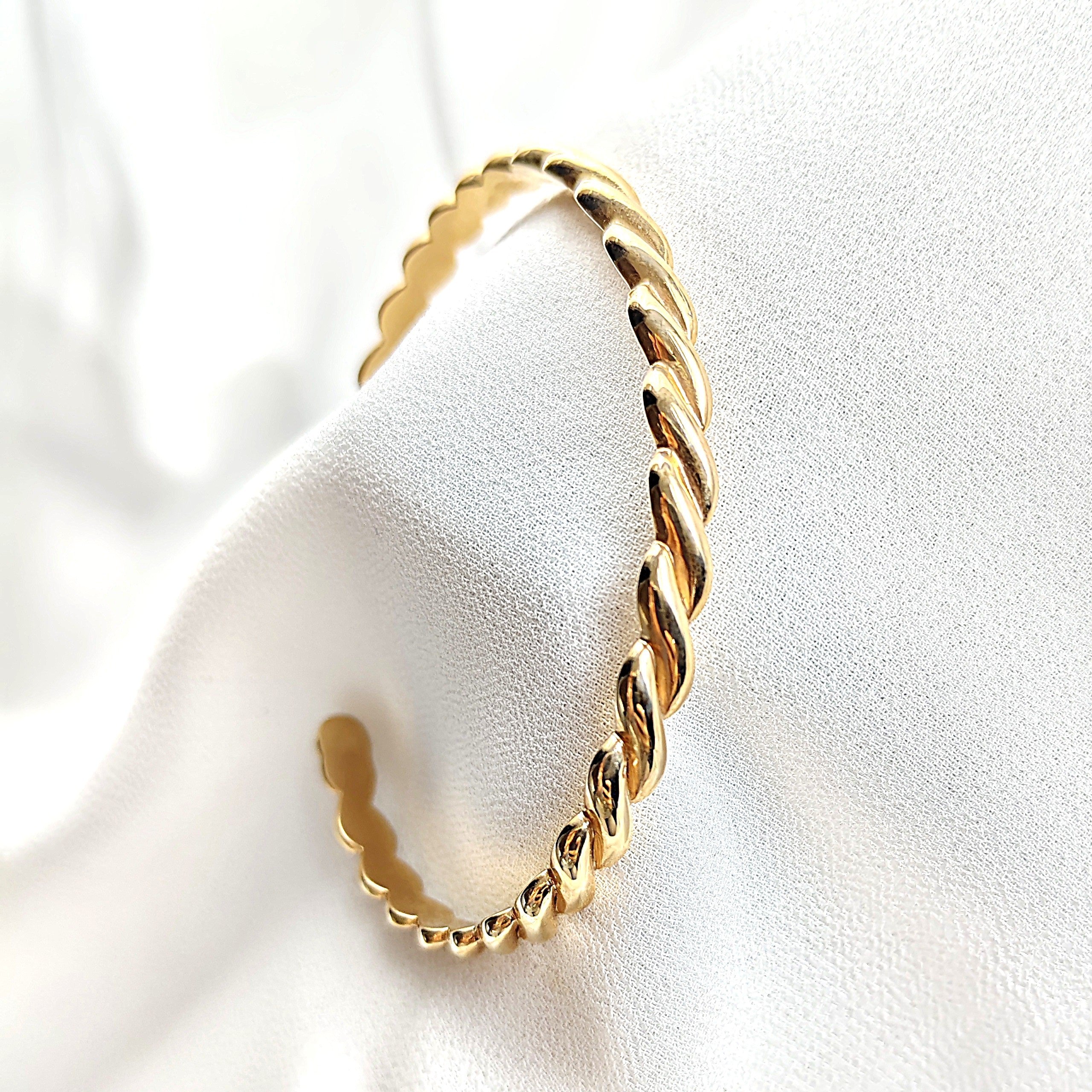 Bracelet torsadé en plaqué or – Garantie 10 ans