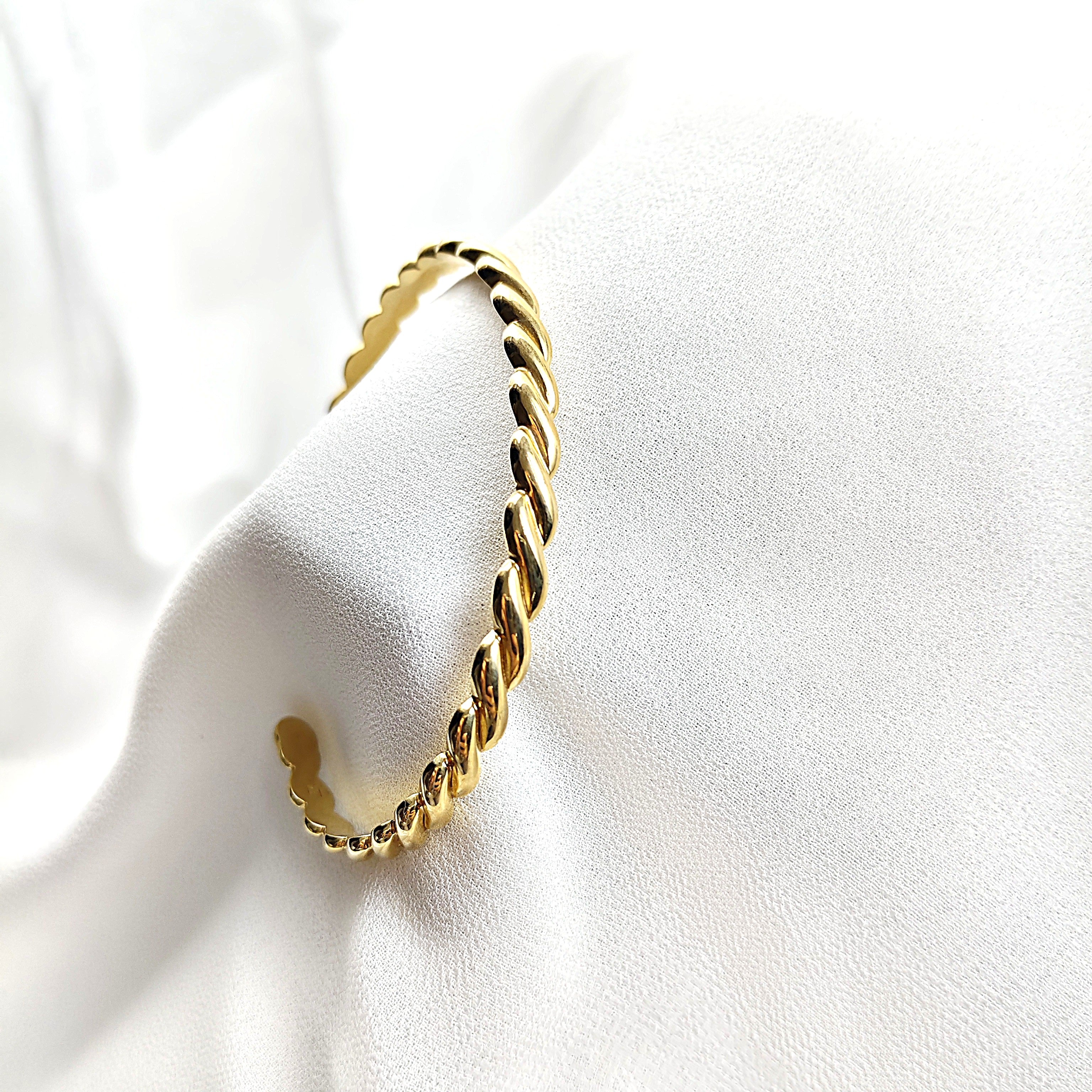 Bracelet torsadé en plaqué or – Garantie 10 ans