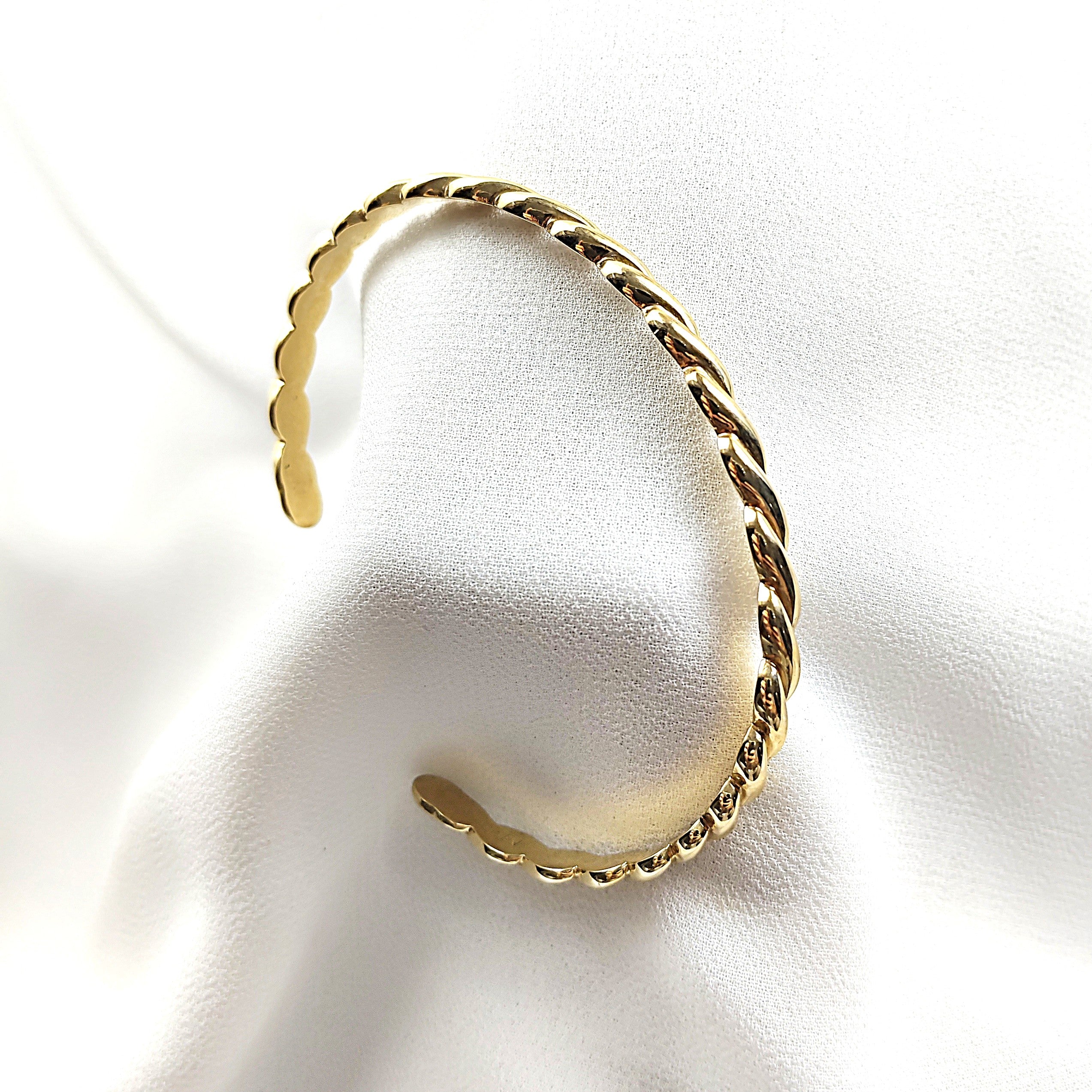 Bracelet torsadé en plaqué or – Garantie 10 ans