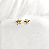 Boucles d’oreilles papillon en plaqué or – Garantie 10 ans