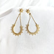 Boucles d’oreilles pendantes soleil en plaqué or – Garantie 10 ans