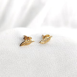 Boucles d’oreilles plume en plaqué or – Garantie 10 ans
