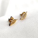 Boucles d’oreilles plume en plaqué or – Garantie 10 ans