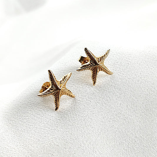 Boucles d’oreilles étoile de mer en plaqué or – Garantie 10 ans