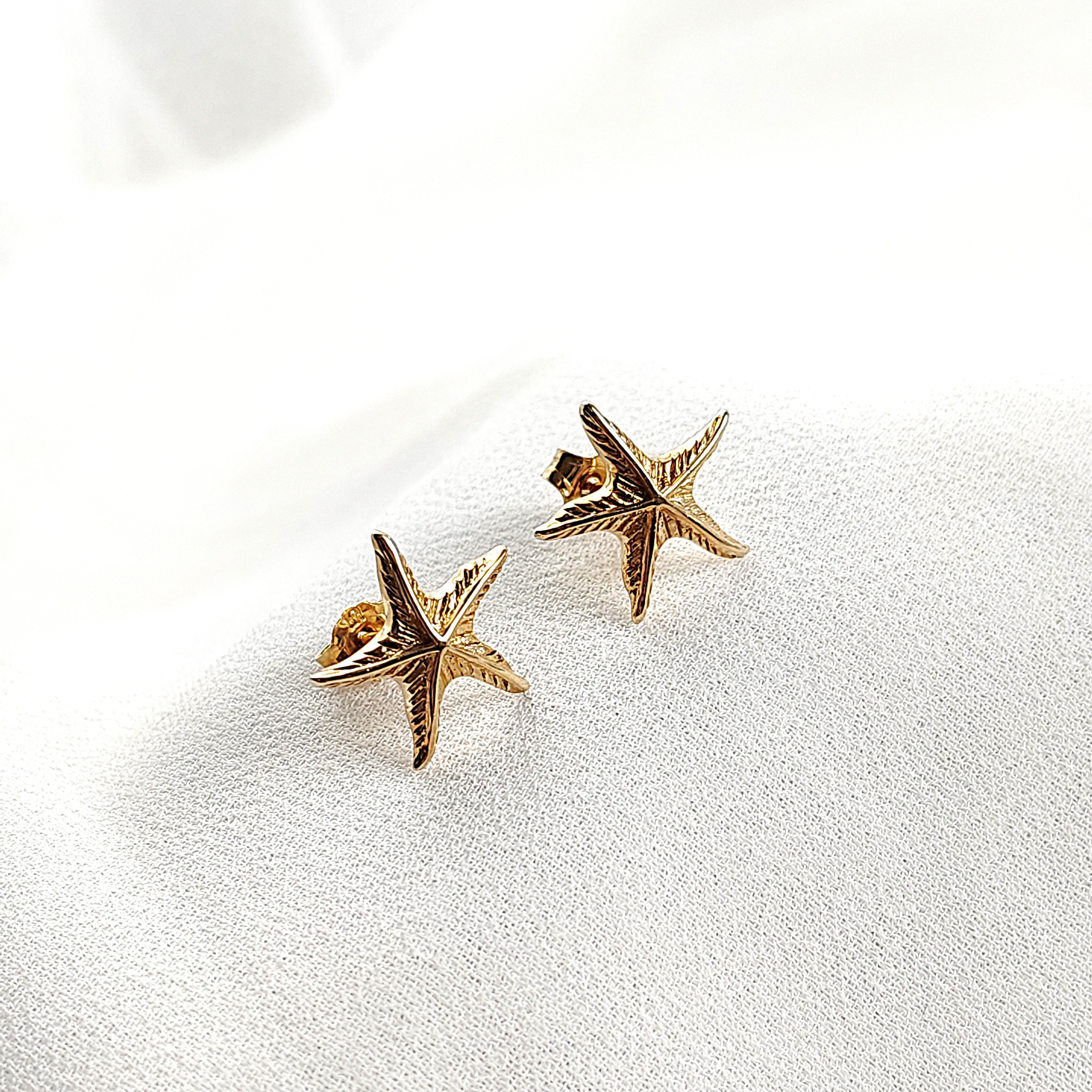 Boucles d’oreilles étoile de mer en plaqué or – Garantie 10 ans