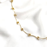 Chaîne perles ondulées en plaqué or – Garantie 10 ans