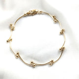 Gourmette perles ondulées en plaqué or – Garantie 10 ans