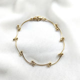 Gourmette perles ondulées en plaqué or – Garantie 10 ans