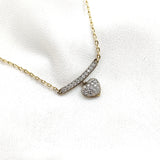 Chaîne cœur pavé de zircons en plaqué or – Garantie 10 ans