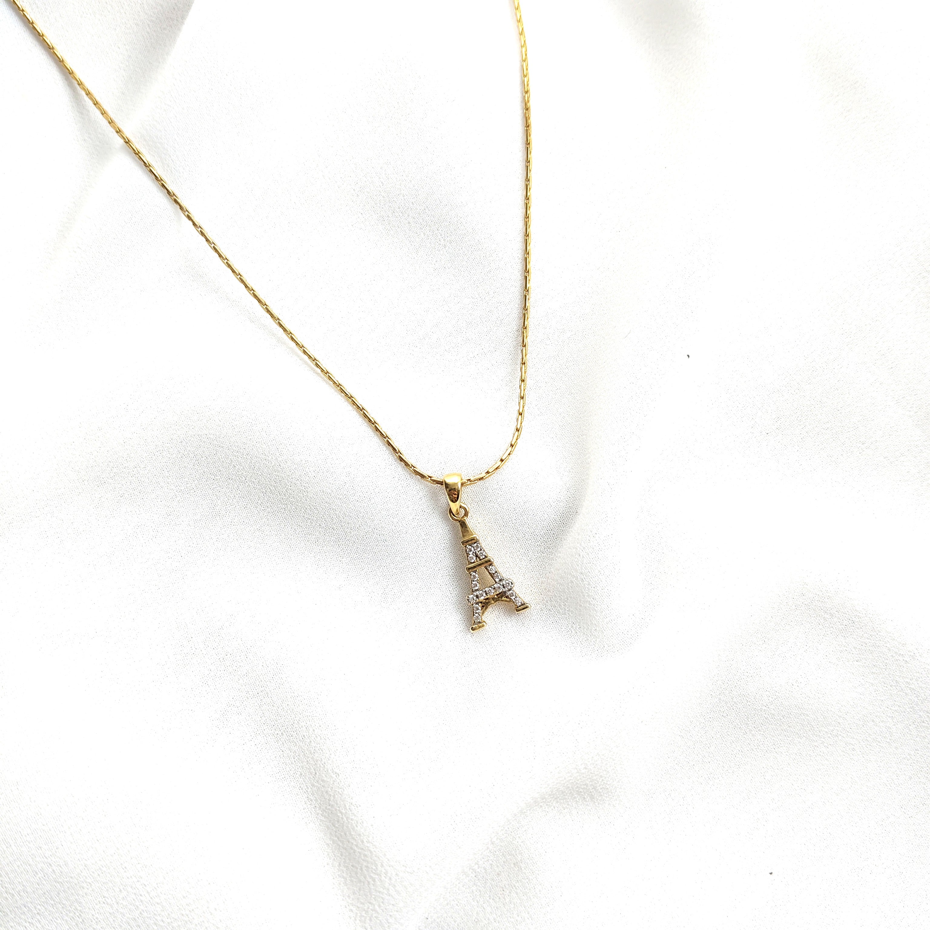 Chaîne lettre A en plaqué or – Garantie 10 ans