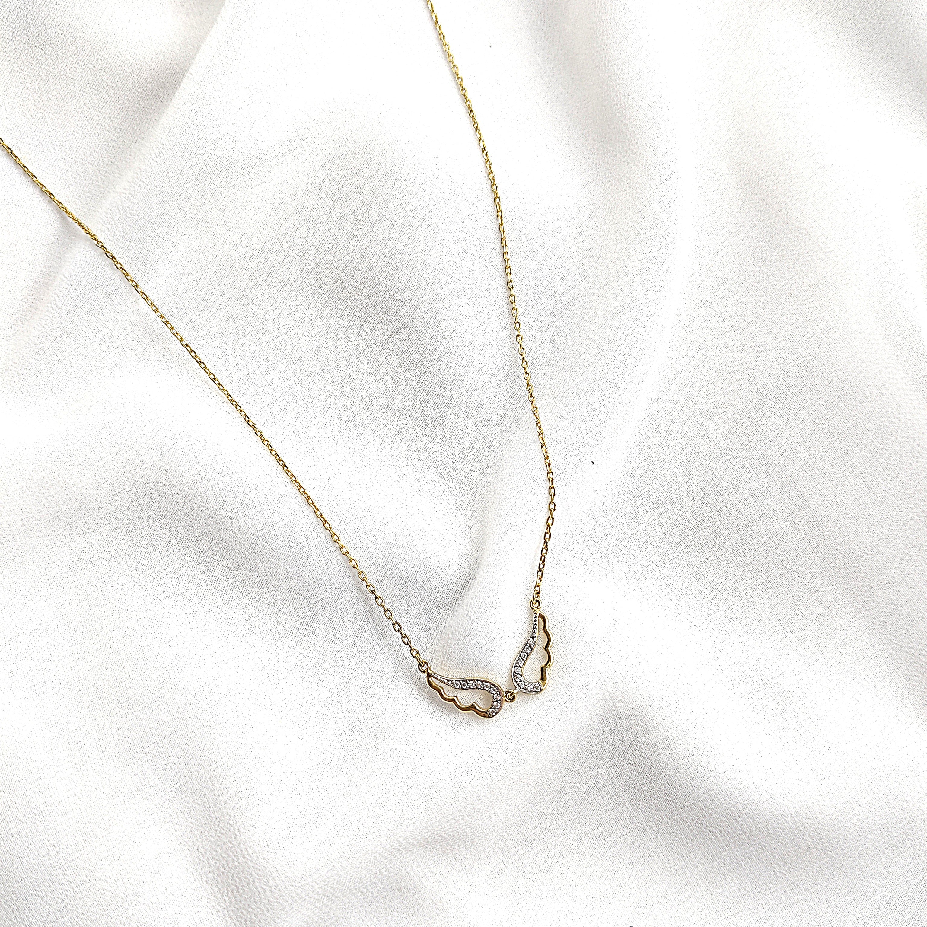 Chaîne ailes d’ange en plaqué or – Garantie 10 ans