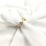 Bague ouverte double zircon en plaqué or – Garantie 10 ans
