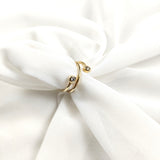 Bague ouverte double zircon en plaqué or – Garantie 10 ans