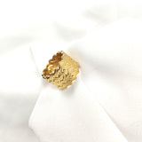 Bague large tressée en plaqué or – Garantie 10 ans