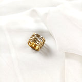 Bague multi-anneaux en plaqué or – Garantie 10 ans