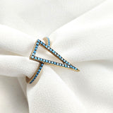Bague triangle turquoise en plaqué or – Garantie 10 ans