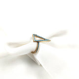 Bague triangle turquoise en plaqué or – Garantie 10 ans