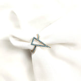 Bague triangle turquoise en plaqué or – Garantie 10 ans