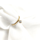 Bague solitaire pendante en plaqué or – Garantie 10 ans