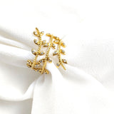 Bague feuille de vigne en plaqué or – Garantie 10 ans