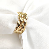 Bague maillons gourmette en plaqué or – Garantie 10 ans