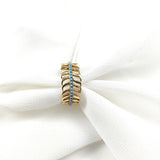Bague feuille turquoise en plaqué or – Garantie 10 ans