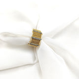 Bague perlée élégance en plaqué or – Garantie 10 ans