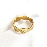 Bague feuilles entrelacées en plaqué or – Garantie 10 ans