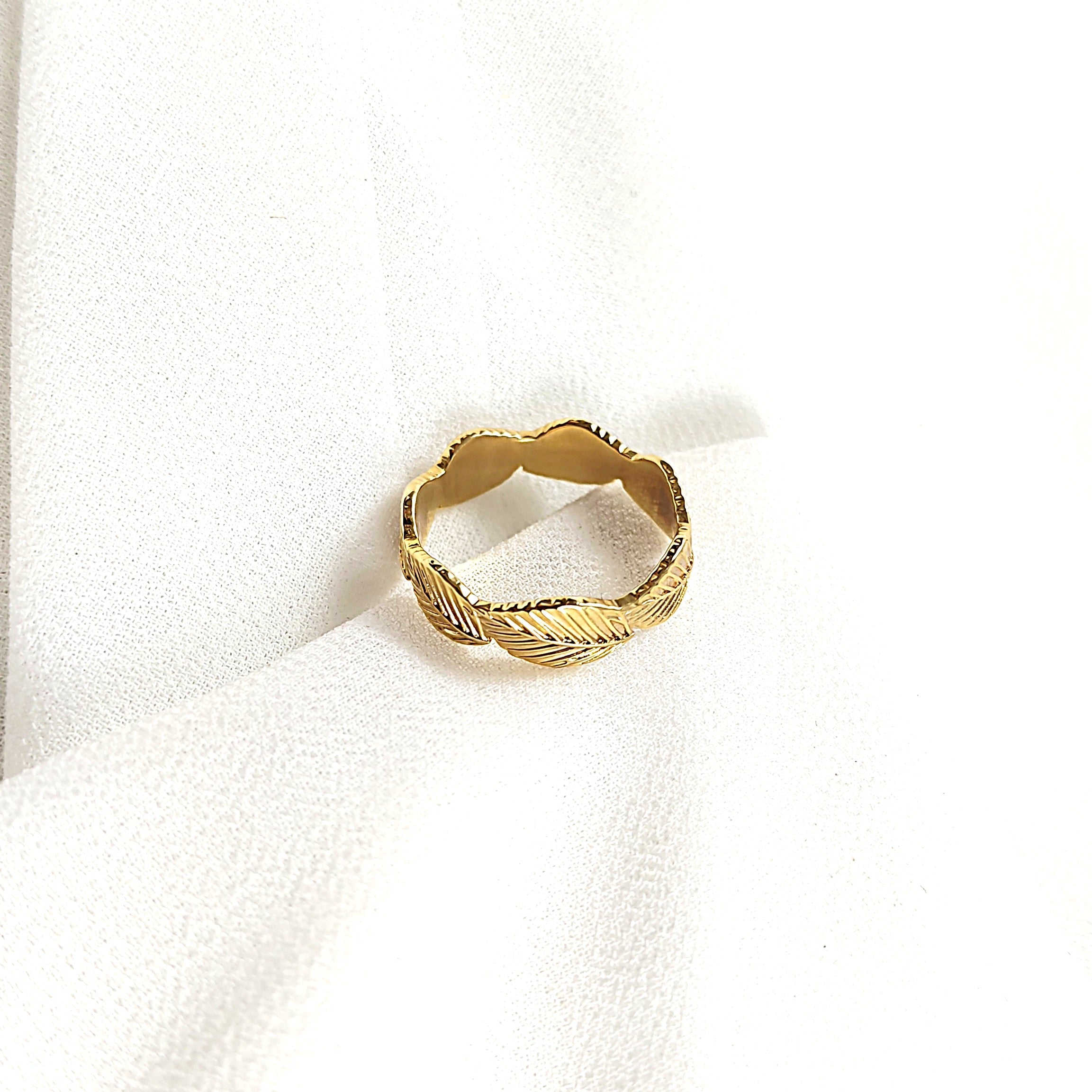 Bague feuilles entrelacées en plaqué or – Garantie 10 ans