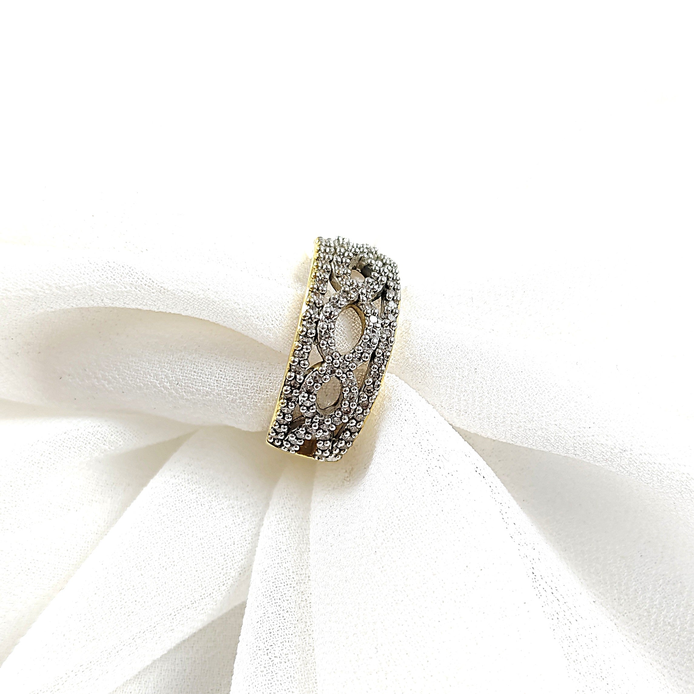 Bague ajourée élégance infinie en plaqué or – Garantie 10 ans