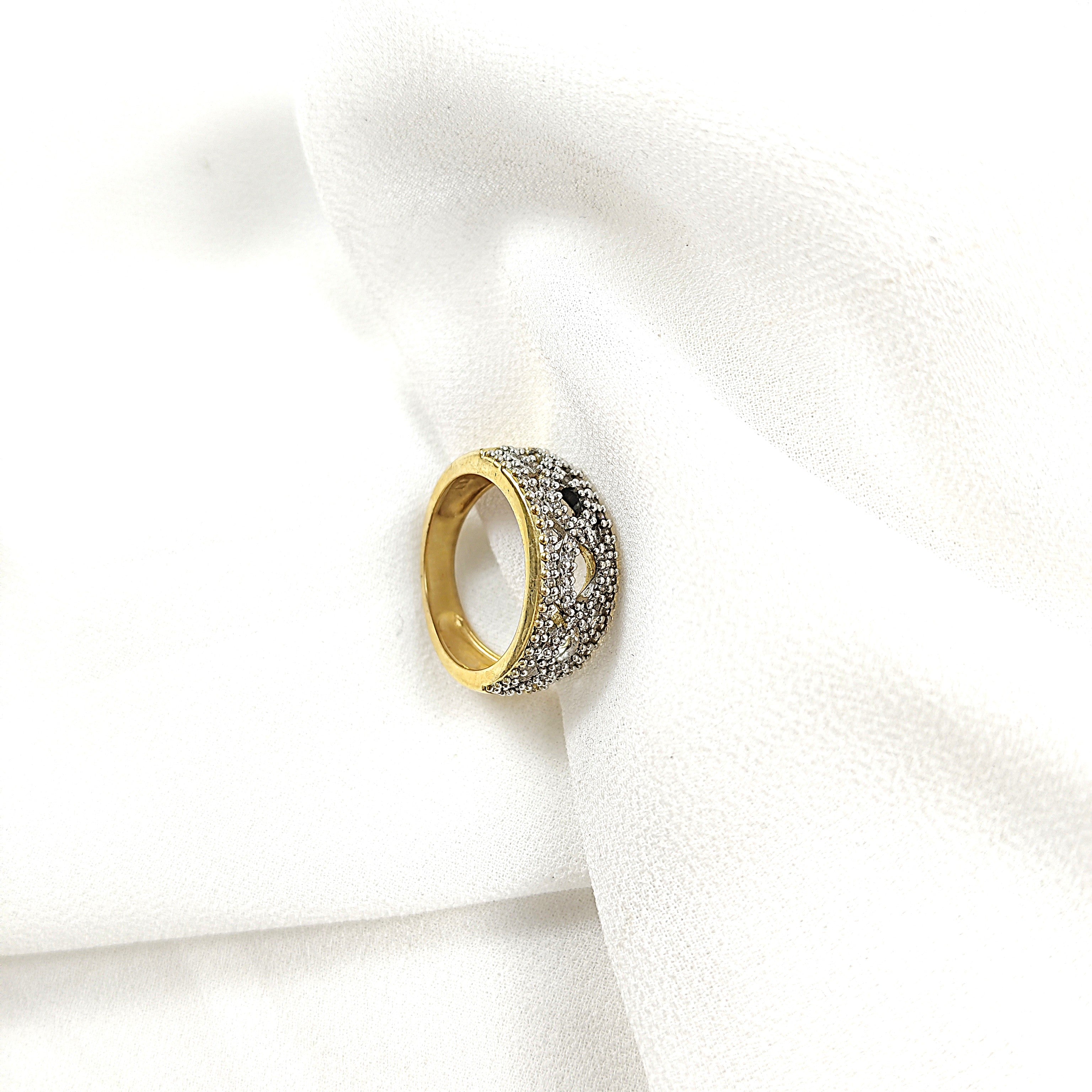 Bague ajourée élégance infinie en plaqué or – Garantie 10 ans