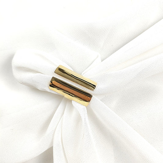 Bague design moderne en plaqué or – Garantie 10 ans