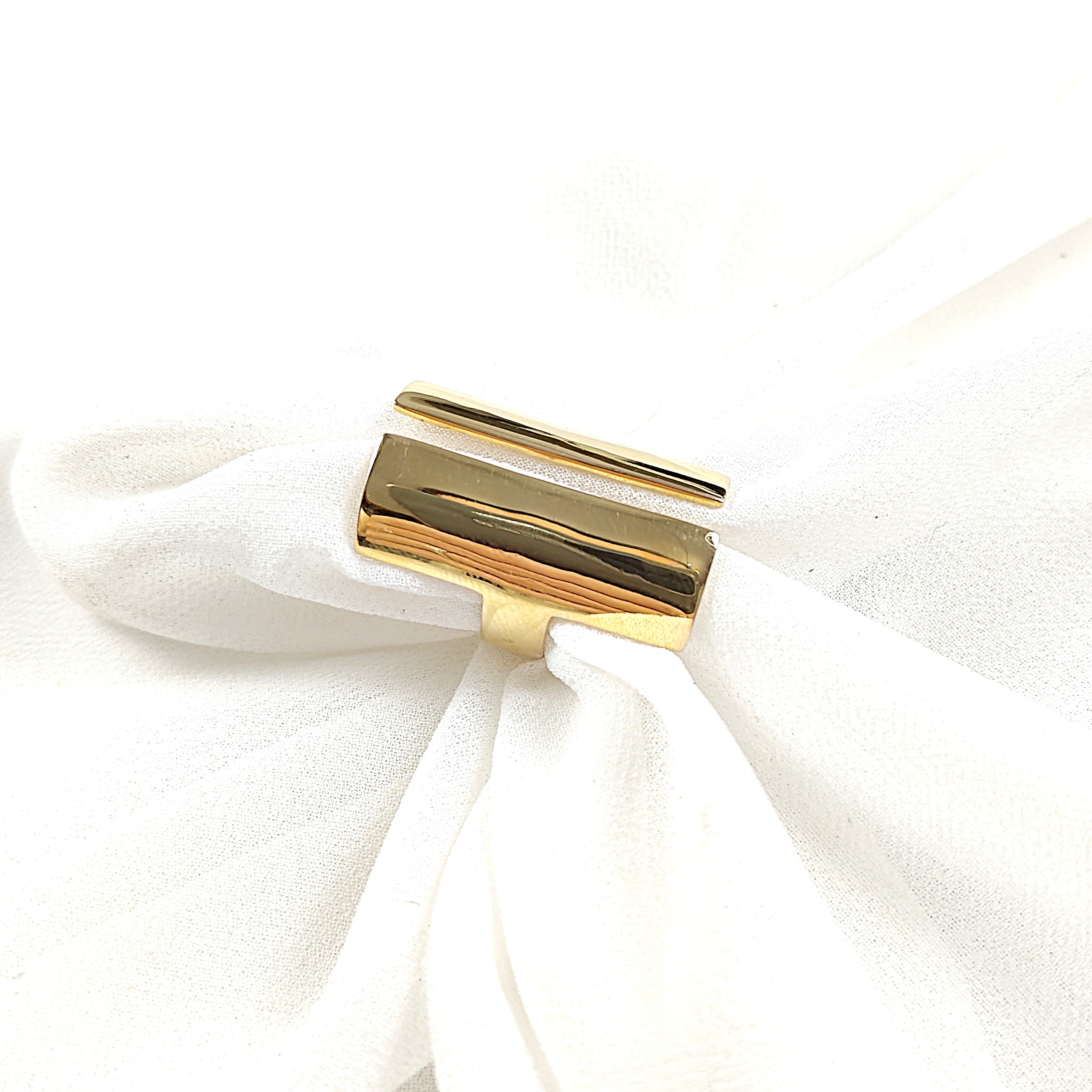 Bague design moderne en plaqué or – Garantie 10 ans