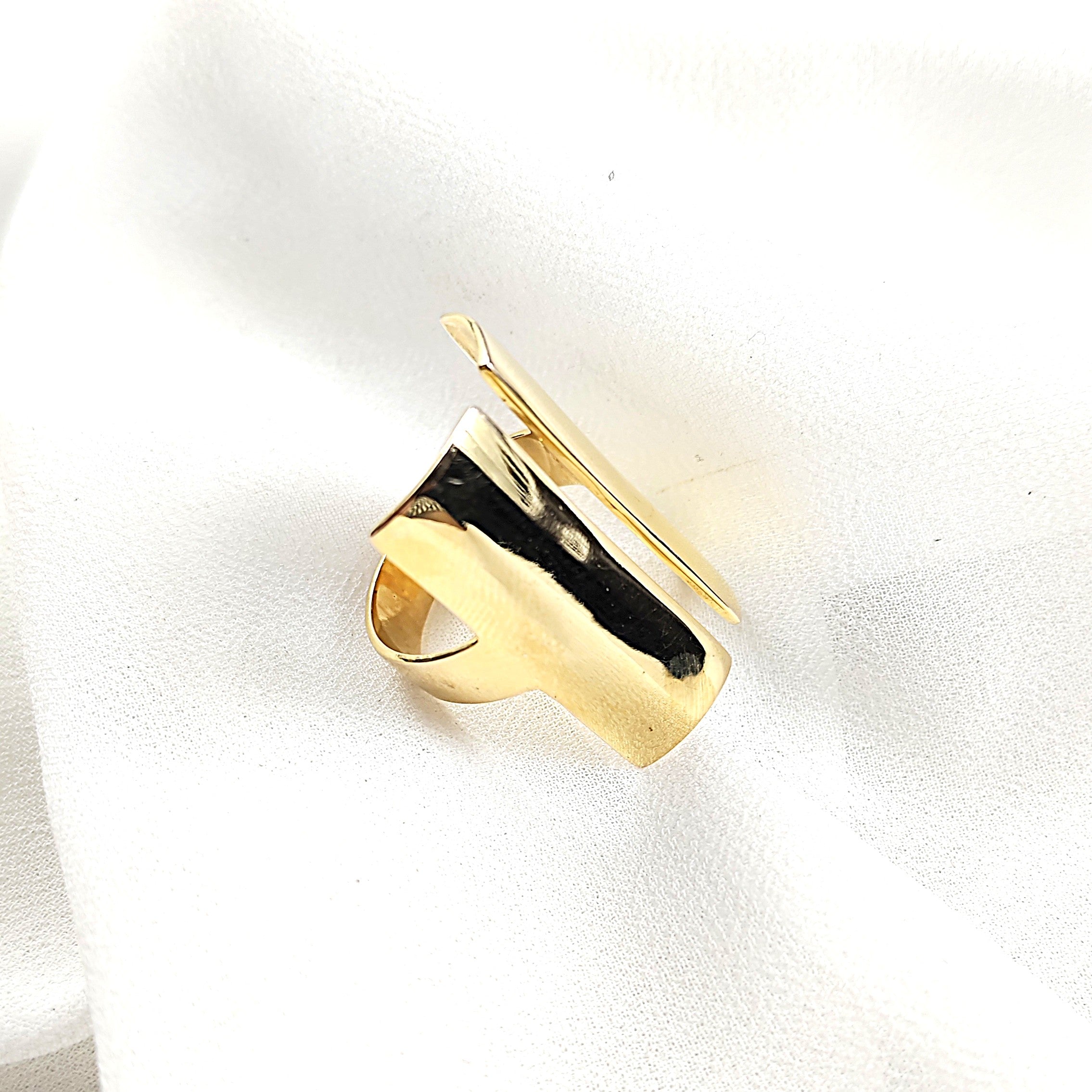 Bague design moderne en plaqué or – Garantie 10 ans