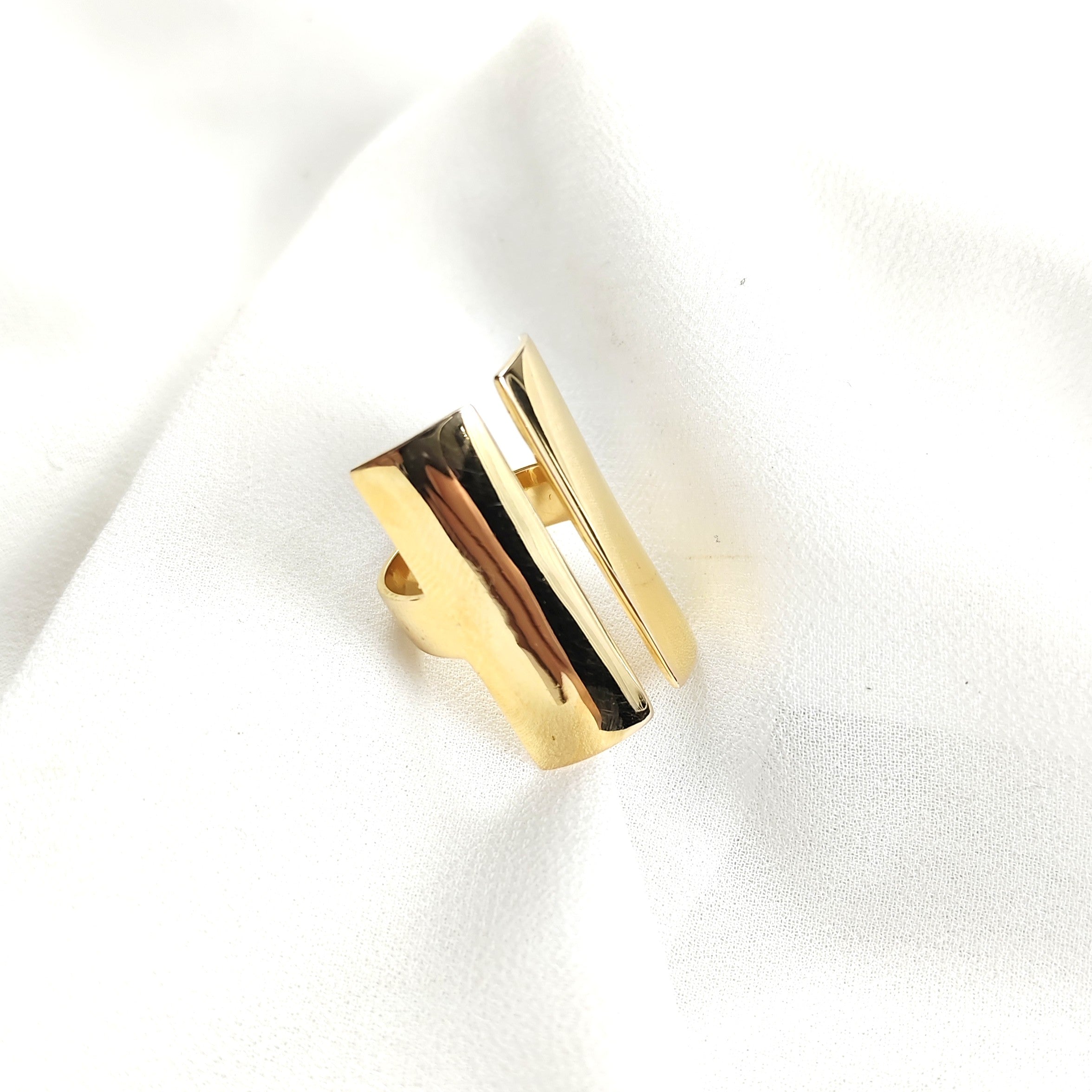 Bague design moderne en plaqué or – Garantie 10 ans